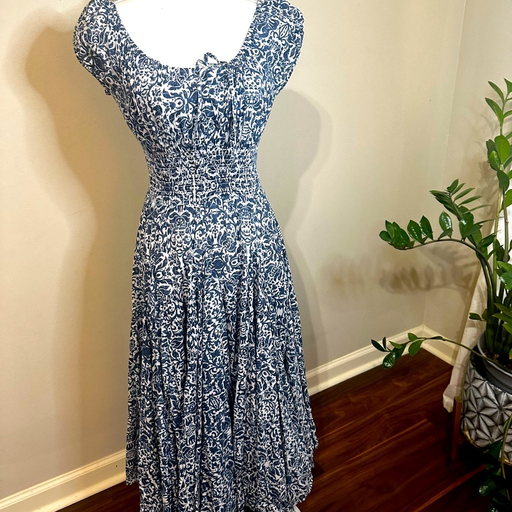 Long Floral Full Summer Cotton Dress
